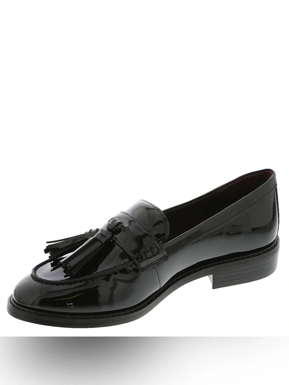 NEW FRANCO SARTO CAROLYN TASSEL BLACK PATENT LOAFERS 9.5 WIDE